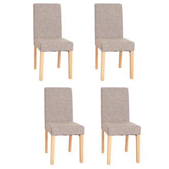 Hhg Hhg - Nunca Usado] Lote De 4 Sillas De Comedor Silla De Cocina Littau, Textil, Gris, Patas Claras