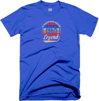 Generic 60th Birthday T Shirt 60 Years of Being Awesome Legend Born in 1965 Vintage Funny Joke Gift Tee Top (UK, Alpha, 4XL, Regular, Regular, Blue)