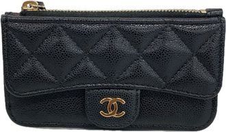 Chanel Black Grained Calfskin Coin Purse/Coin Case (Pre-Owned)