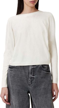 AllSaints Julieana Reversible Dolman Sleeve Crop Sweater in Chalk White at Nordstrom, Size X-Small