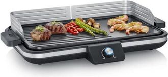 Severin Plancha Ajustable Hasta 230&deg;c Severin Pg8564 - Placa Extra&iacute;ble Antiadherente - Parilla El&eacute;ctrica Con Recolector De Grasa