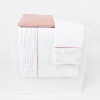 Casa da Laura S&aacute;banas 100% algod&oacute;n 200 hilos vibo rosa cama 150/160 2 almohadas 50