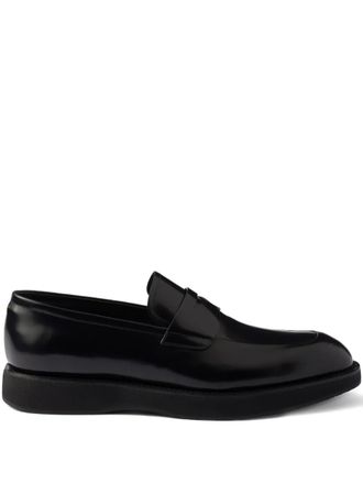 Prada leather penny loafers - Black