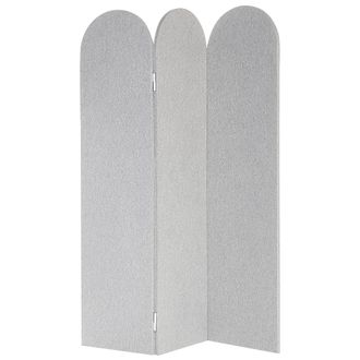 Beliani Beliani - Biombo Separador Decorativo Moderno 3 Paneles Estructura Acero Poli&eacute;ster Gris Slimmy