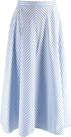 Ralph Lauren Polo Ralph Lauren Blue Stripe A-line Midi Skirt Size XS