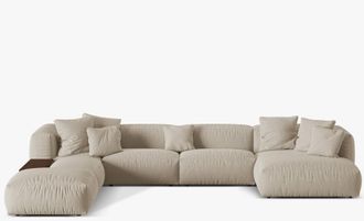 MICADONI Modulares Design Panorama Sofa Martina - Strukturstoff Light Beige