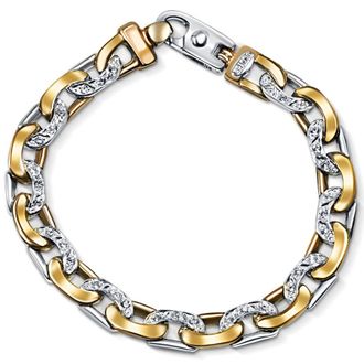 Pompeii3 Mens 14k Gold (41gram) or Platinum (77gram) 8.5mm Diamond Bracelet 8.5