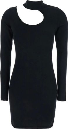 Federica Tosi Kleedjes, Dames, Zwart, 2Xs, Zwarte Korte Viscose Jurk