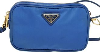 Prada Re-Nylon Blue Nylon Shoulder Bag (Pre-Owned)
