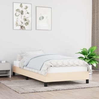 vidaXL Estructura De Cama Sin Colch&oacute;n Tela Crema 100x200 Cm Vidaxl