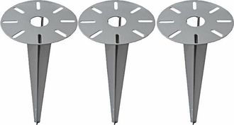 ETC Shop Picchetto per illuminazione da giardino Picchetto per lampade Picchetti 30 cm, acciaio verniciato a polvere, 8 fori di montaggio, d 15 cm, set di 2