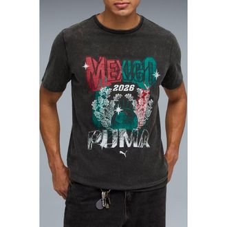 Puma Fanpack 90s Bespoke Mexico Cotton Graphic T-Shirt in Puma Black/Wild Green at Nordstrom, Size Xx-Large
