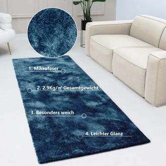 Bruno Banani Hochflor-Läufer »Dana Teppich, Kundenliebling« rechteckig 30 mm Höhe Brücke, uni, weich, Mikrofaser, Diele, Flur, Wohnzimmer, Schlafzimmer