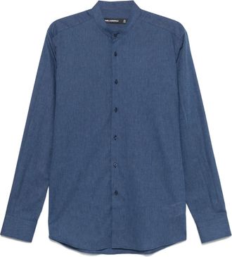 Karl Lagerfeld long-sleeve shirt - men - Cotton/Linen/Flax - 39 - Blue