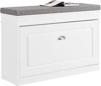 SoBuy Sobuy - Mobili Per Scarpe Serie Scarpiere 1 Anta 1 Cuscino 75x24x51cm Bianco Fsr82-l-w