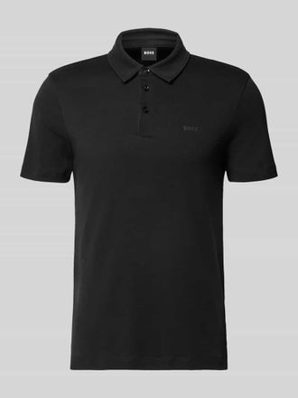 HUGO BOSS Poloshirt mit Brand-Schriftzug in Black, Gr&ouml;&szlig;e XXXL