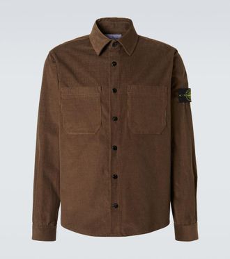Stone Island Compass cotton corduroy overshirt