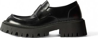Balenciaga Tractor Loafer Shoes Black Smooth Calfskin 760433WA8E91000