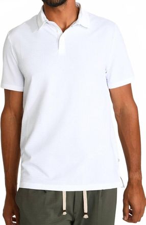 Cala 1789 Vasco Trieste Embossed Fabric Polo Shirt In White