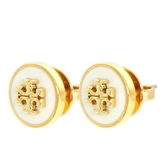 Tory Burch Icon Enamel Cirkel-Stud Oorbellen - Dames - Oorbellen - Geel - ONE Size - Accessoires