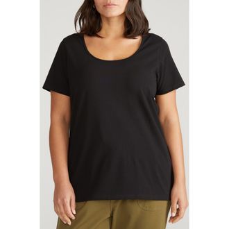 Universal Standard Cool Stretch Cotton Jersey T-Shirt in Black at Nordstrom, Size 3Xl