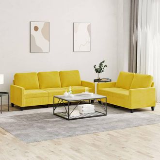 vidaXL Vidaxl - Juego De Sof&aacute;s Con Cojines 2 Piezas Terciopelo Amarillo