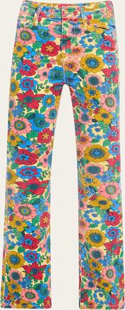 Mother The High-Waisted Weekender Skimp Floral Jeans