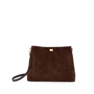 Dolce & Gabbana Logo Plaque Shoulder Bag - female - Dolce & Gabbana - Shoulder Bags - Brown - ONE SIZE - Bags