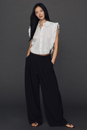 Maeve 100% Cotton Ruffle Lace Top