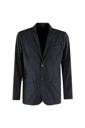 Herno Mens Single-Breasted Technical Nylon Blazer In Black