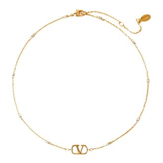 Valentino Accessoires, Dames, Geel, ONE Size, Mini V Logo Signature Ketting