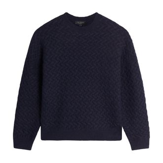 Ted Baker Morlea Horizontal Cable Relaxed Fit Navy Jumper
