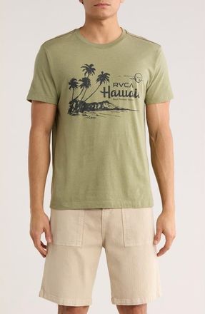 Rvca Luau Vistas Slim Fit Graphic T-Shirt in Ranger Green at Nordstrom Rack, Size Xx-Large