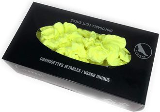 Esme Pack Disposable try on foot socks 20 denier, fits for Women and Men, One size fits all, one pack with 100 pcs/pack (YELLOW_1)