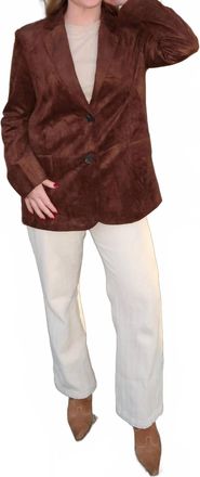 Mustard Seed Ranger Suede Blazer In Chocolate Brown
