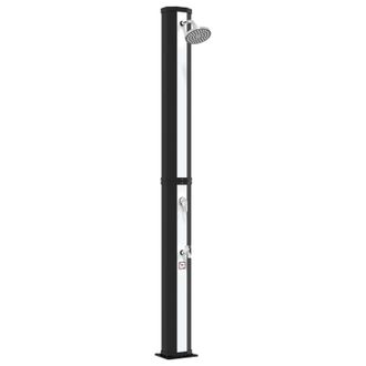 vidaXL Ducha Solar Con Cabezal De Ducha Y Grifo 40 L Negro Y Plata Vidaxl