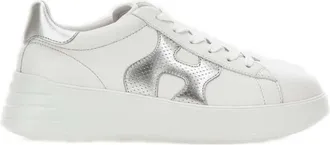 Hogan Silver Leather Sneakers