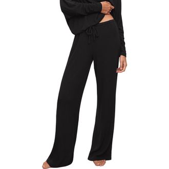 Eberjey Cozy Time Straight Leg Lounge Pants in Black at Nordstrom, Size X-Small