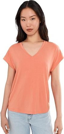 Tommy Bahama Kauai V-neck Short Sleeve T-Shirts Womens Clothing Peach Gelato : LG (US 12-14), Modal/Polyester/Spandex