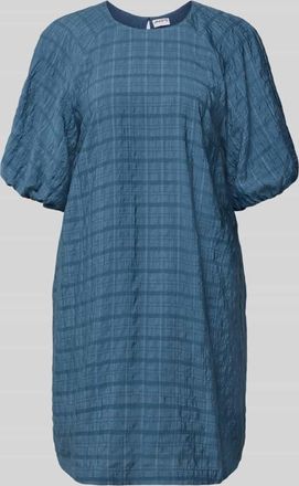 Jake*s Casual Minikleid aus Viskose-Mix mit Ballon&auml;rmel in Jeansblau, Gr&ouml;&szlig;e 36