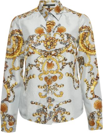 Gucci Camicia in seta con stampa - Blu