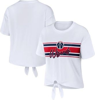 WEAR by Erin Andrews Womens WEAR by Erin Andrews White Washington Wizards Tie-Front T-Shirt at Nordstrom, Size Large