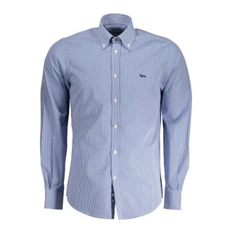 Harmont & Blaine Blauw Katoenen Overhemd- Regular Fit - Heren - Casual Overhemden - Blauw - XL - Katoen - Overhemden