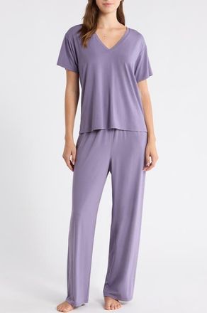 Nordstrom Cool Touch Jersey Pajamas in Purple Cadet at Nordstrom, Size X-Small