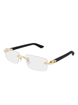 Cartier Occhiali da sole rettangolari con montatura a giorno - Nero