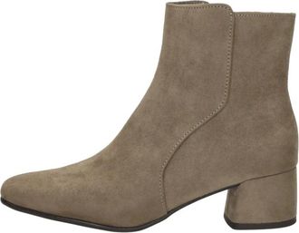 Marco Tozzi Enkellaarsjes Hak - Dames - Laarzen met Hak - Beige - 42 EU - Schoenen