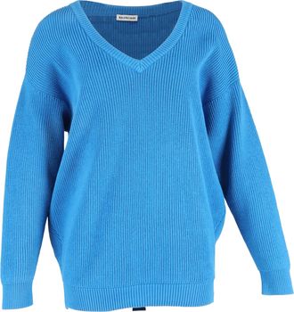 Balenciaga Balenciaga V-hals trui van blauw katoen