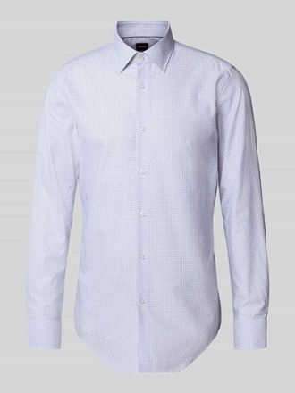 HUGO BOSS Slim Fit Businesshemd aus Lyocell-Baumwoll-Mix Modell HANK in Bleu, Gr&ouml;&szlig;e 38