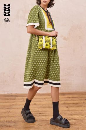 Orla Kiely Womens Yellow Retro Flower Print Slim Crossbody Bag With Adjustable Strap - One Size