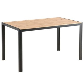 Oviala Mesa de comedor rectangular en mdf negro